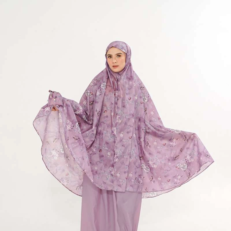 Product image ALF BY ALIF MUKENA MINI MOTIF PARASUT PREMIUM KOREA TRAVEL - MAUVE SHADOWS ( MKN-P02-003 ) all variant all variant